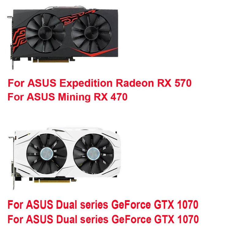 inRobert A Pair Cooling Fan for ASUS Dual Series GTX 1070 1060, RX 480 Graphics Card Cooler (T129215SU) - Image 2